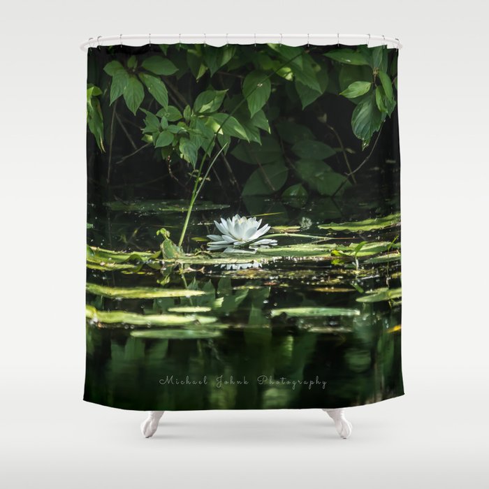 Lone Lily Pad Shower Curtain