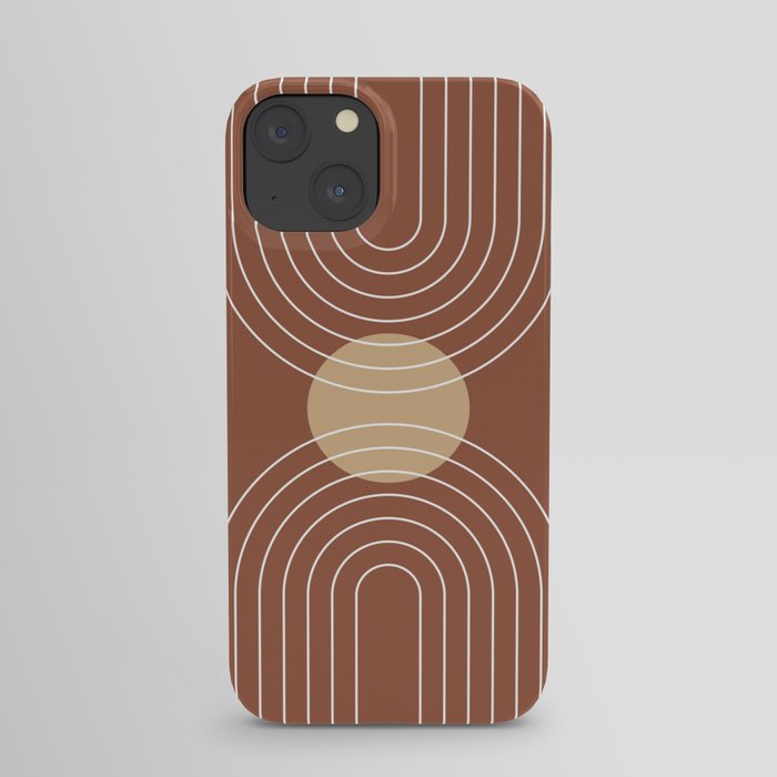 Mid Century Modern Geometric 6 (Terrocatta and beige) iPhone Case by ...