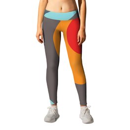 Brighid - Classic Colorful Abstract Minimal Retro 70s Style Dots Design Leggings