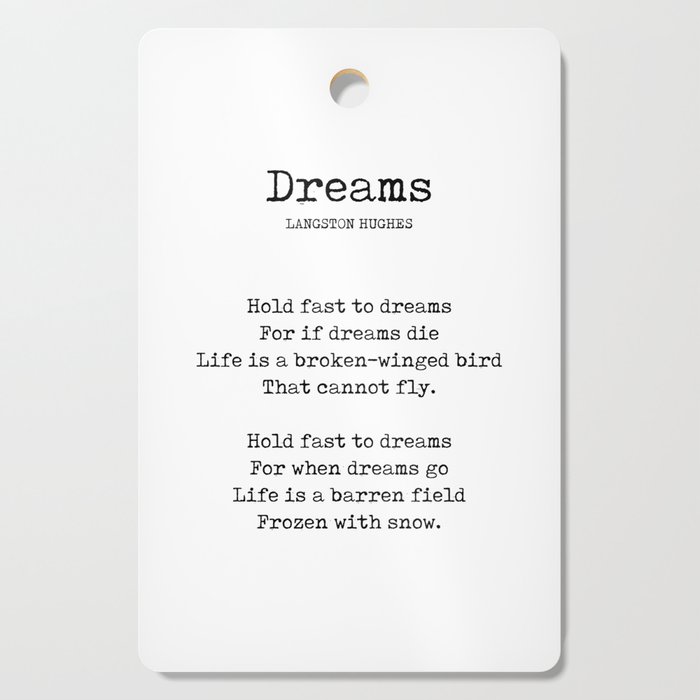 Dreams - Langston Hughes Poem - Literature - Typewriter 1 Cutting Board