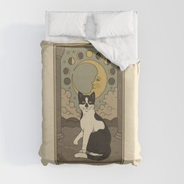 The Waxing Moon Cat Duvet Cover