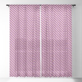 [ Thumbnail: Tan and Purple Colored Striped Pattern Sheer Curtain ]