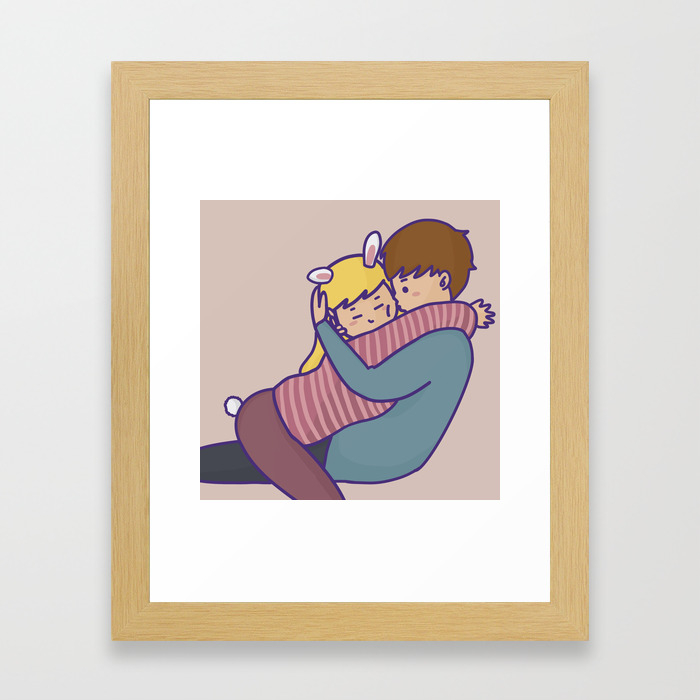 Bunny Kiss Pink Framed Art Print By Lovepieces7 Society6