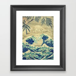 The Great Blue Embrace at Yama Framed Art Print
