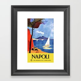 1954 NAPLES Italy Travel Poster Framed Art Print