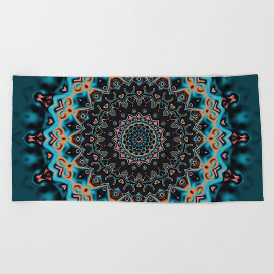 Colorful mandala Beach Towel