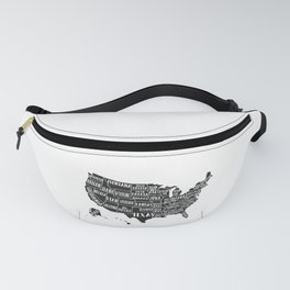 USA Map Fanny Pack