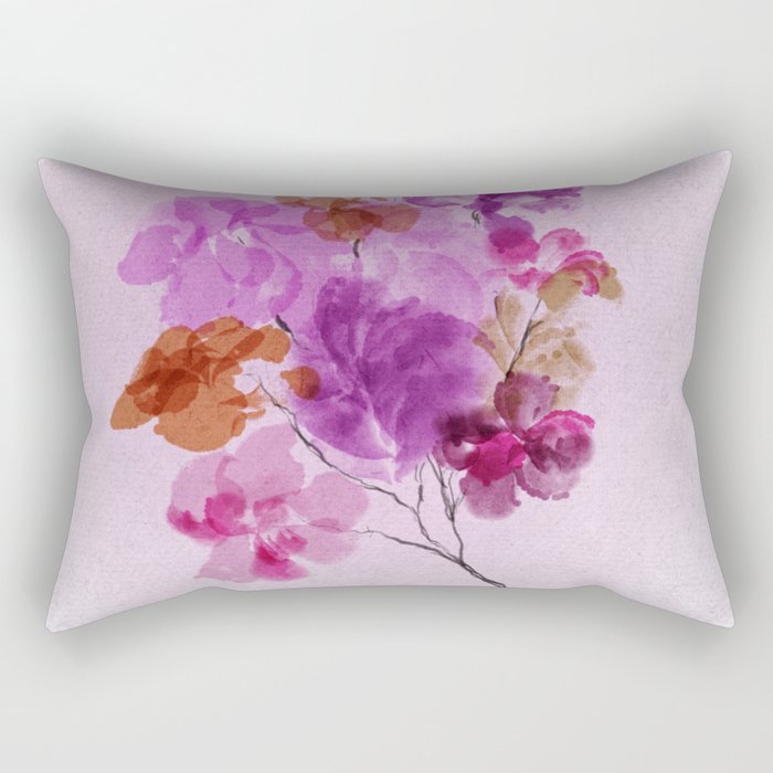 A Floral Sprig Rectangular Pillow