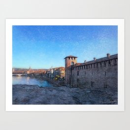 Medieval Castle Art Print | Painting, Expressionism, Oil 