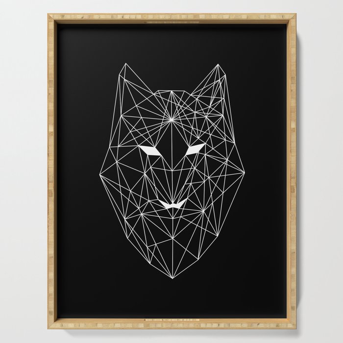 geometric wolf Serving Tray