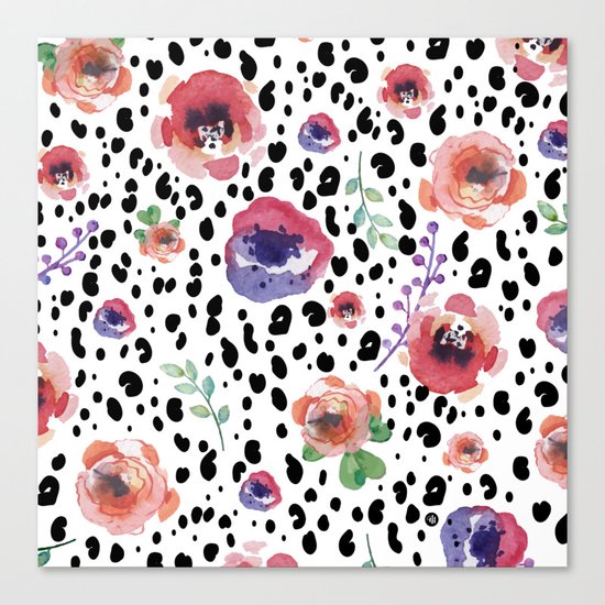 Abstract animal flowers Canvas Print