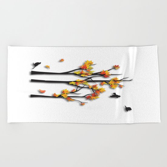 Autumn Trees Beach Towel