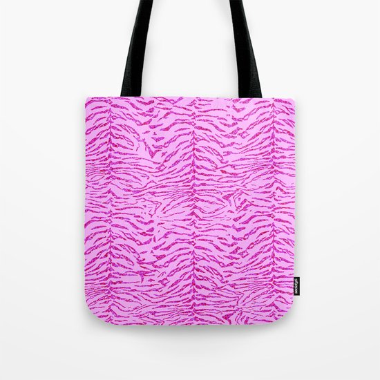 Light Pink Glitter Tiger Print Tote Bag
