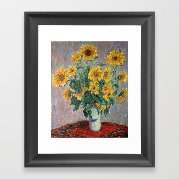 Claude Monet Bouquet Of Sunflowers 1881 Framed Art Print