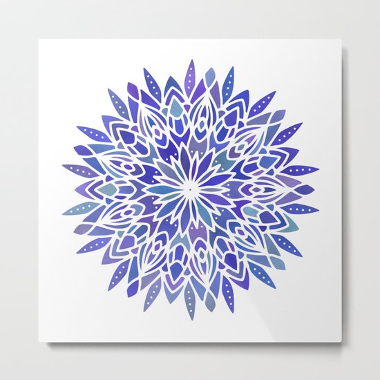 Mandala Vivid Blue Metal Print
