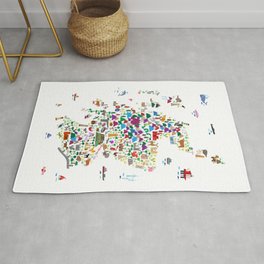 Animal Map of Scotland for children and kids Rug