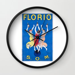1911 Florio S.O.M. Wine French Advertising Poster Wall Clock
