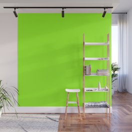VIBRANT LIME SOLID COLOR. Plain Neon Green Wall Mural
