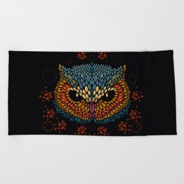 Owl Face Beach Towel