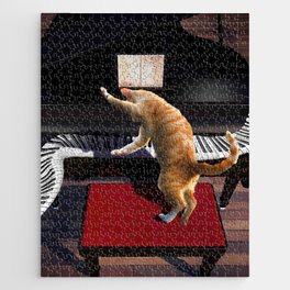 Cute Cat Kitty Playing Keyboard Piano Funny Player Jigsaw Puzzle | Funny, Collage, Playing, Cat, Cute, Keyboard, Player, Kitty, Piano 
