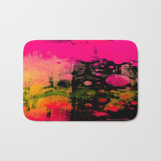 In a Pink and Black Mood Bath Mat