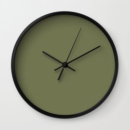 Pine Needle Green Solid Color Pairs With Behr Paint's 2020 Trending Color Secret Meadow S360-6 Wall Clock