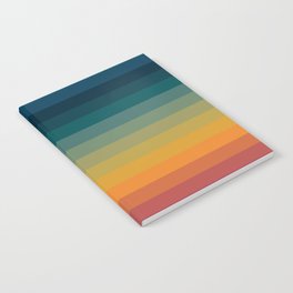 Colorful Abstract Vintage 70s Style Retro Rainbow Summer Stripes Notebook