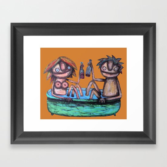 In the bath Framed Art Print