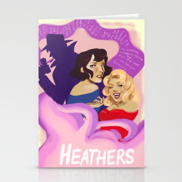 HEATHERS- Noir poster Stationery Cards