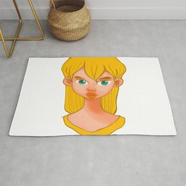 jo girl Rug | Digital, Girl, Illust, Painting, Face, Cute, Illustration 