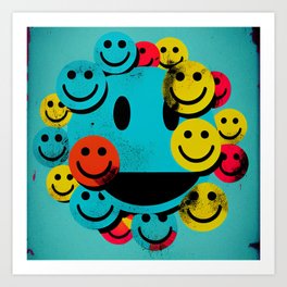 Smiley Face on the wall Art Print
