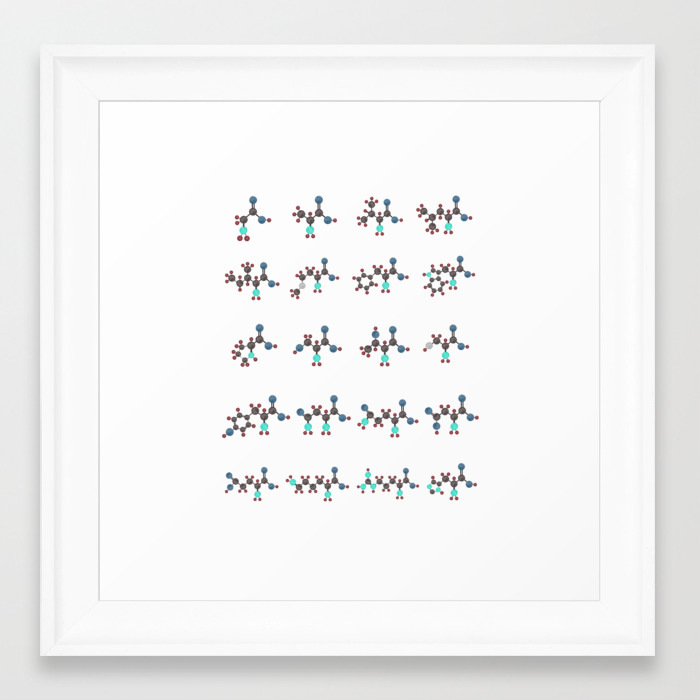 Amino Acids Framed Art Print By Sandraculliton Society6