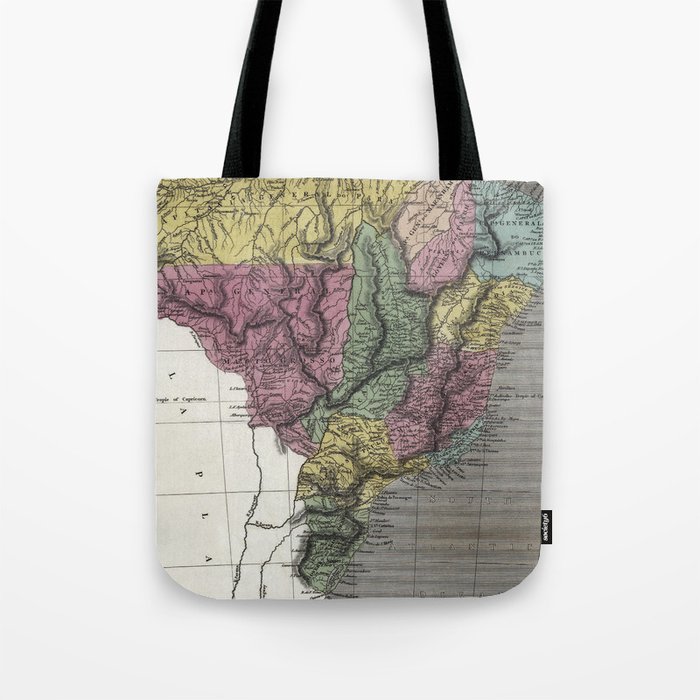 Map of Brazil - 1822 pictorial map from 1886 Tote Bag