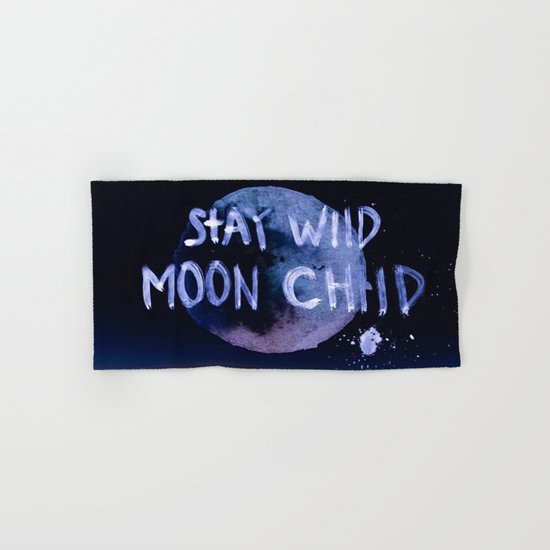 Stay wild moon child (purple) Hand & Bath Towel