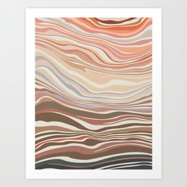 Wave #38 Art Print | Modern, Wave, Tropicalwave, Painting, Horizontal, Boho, Landscape, Sea, Line, Valley 