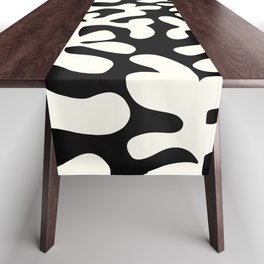 Abstract Cut Out Pattern - Black and White Table Runner