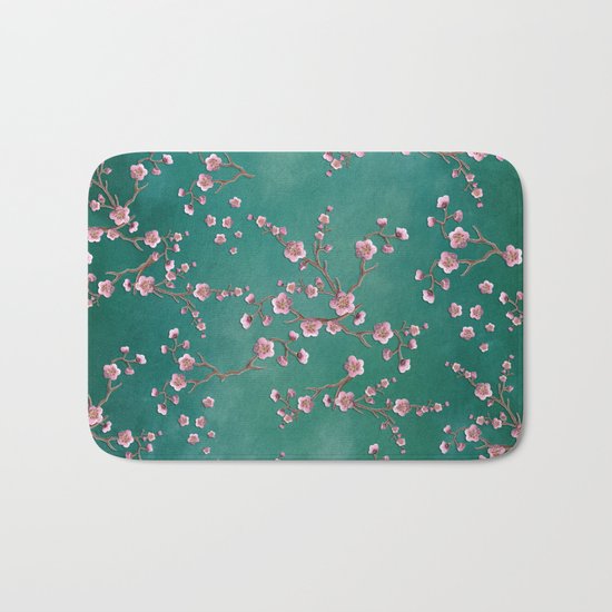 SAKURA LOVE - GREEN Bath Mat