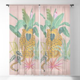 Cheetah Crush Sheer Curtain | Tropical, Pattern, Watercolor, Cheetah, Nature, Acrylic, Panther, Sunlee, Curated, Wild 