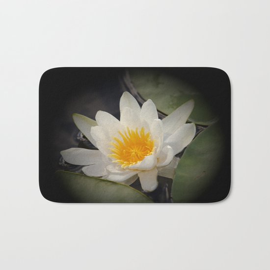 White Waterlily Bath Mat