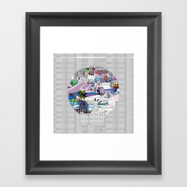grey mandala Framed Art Print
