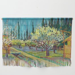 Orchard Bordered by Cypresses, 1888 by Vincent van Gogh Wall Hanging