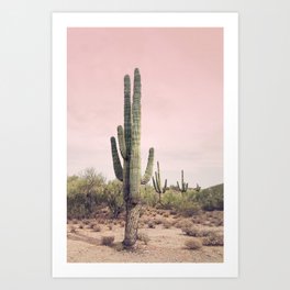 Blush Sky Cactus Art Print