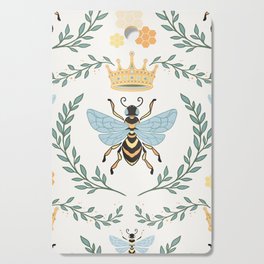 Queen Bee with Gold Crown and Laurel Frame Cutting Board