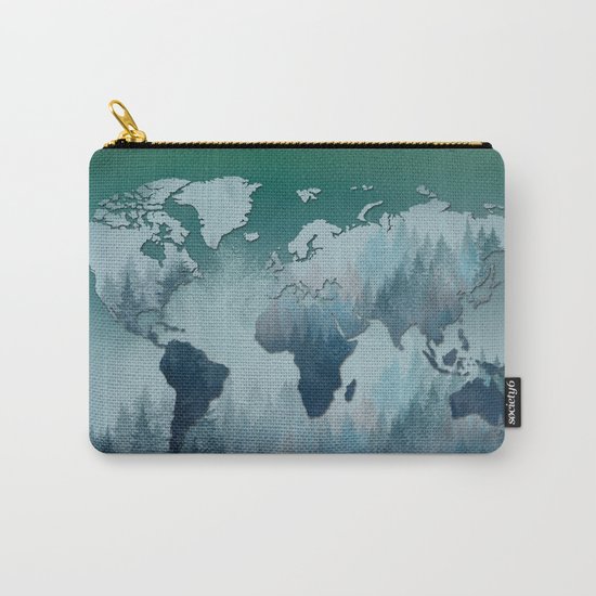 world map forest 4 Carry-All Pouch