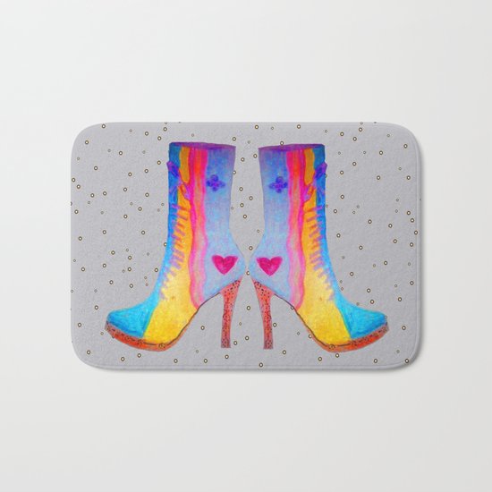 The Elisavet's Painted Boots | Kids painting |Fashion Design Bath Mat