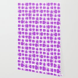 Mid Century Modern Abstract Pattern Purple 1 Wallpaper