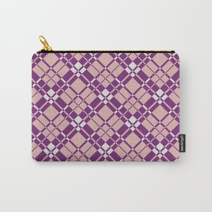 Purple pink gingham checked Carry-All Pouch