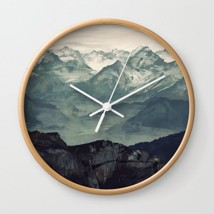 Mountain Fog Wall Clock
