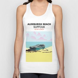 Aldeburgh Beach Suffolk vintage style travel poster Unisex Tank Top