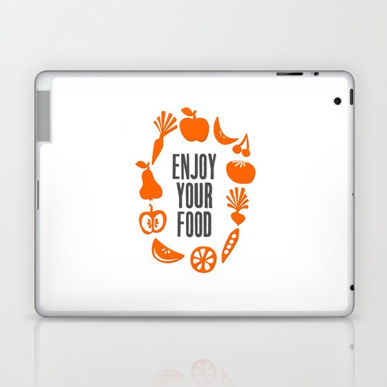 Enjoy your food - orange Laptop & iPad Skin